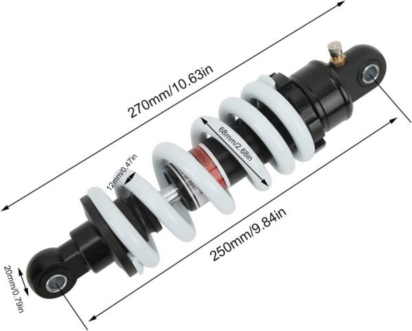 250mm Motorcycle Shock Absorber Adjustable Suspension Damper CNC Aluminum Alloy - Image 7