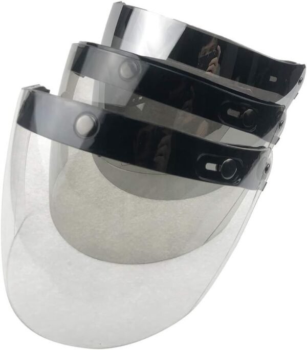 WANCAR Motorcycle Retro Flip Up Visor Wind Face Shield Lens Universal - Image 3