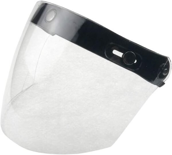 WANCAR Motorcycle Retro Flip Up Visor Wind Face Shield Lens Universal - Image 6