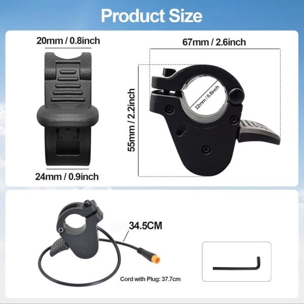 Electric Throttle 300X Thumb Throttle for 7/8Inch 22Mm Handlebars 12V-72V - Image 2
