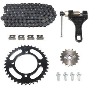 420 Chain Set,Rear Drive Sprocket 37 Tooth 76mm Front 17 Tooth 17mm for Chinese