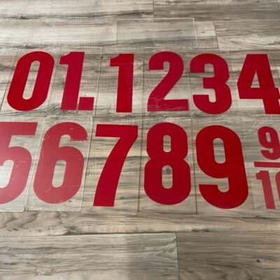 0-9 PLASTIC MARQUEE SIGN NUMBER RED – USED