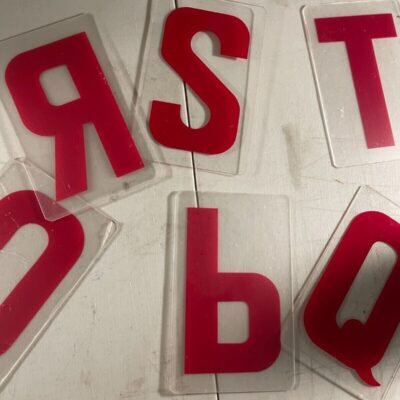A-Z Alphabet 6” Letter on 7″ PLASTIC MARQUEE SIGN LETTERS -RED-USED