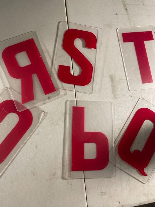 A-Z Alphabet 6” Letter on 7" PLASTIC MARQUEE SIGN LETTERS -RED-USED - Image 2