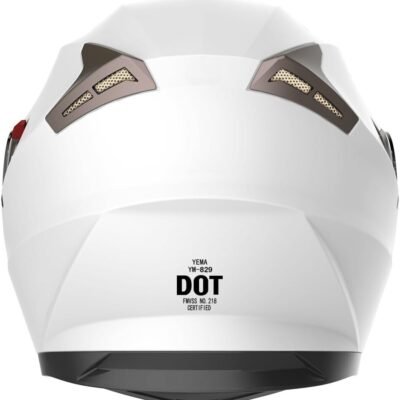 Yema YM-829 Full Face Helmet Motorcycle DOT Approved White XL