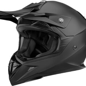 YEMA HELMET YM-915 SZ Med Matte Black FULL Face Adult Motorcycle Dirt Bike XL