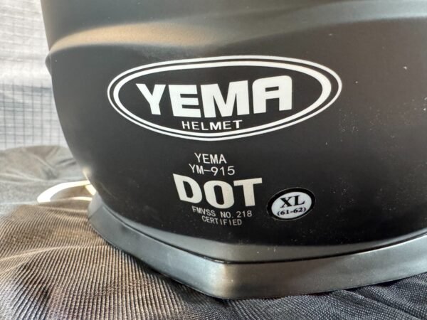 YEMA HELMET YM-915 SZ Med Matte Black FULL Face Adult Motorcycle Dirt Bike XL - Image 11