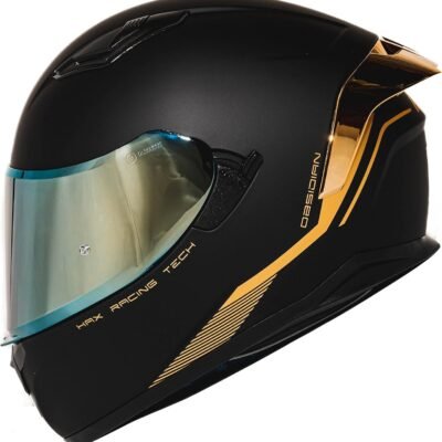HAX ObsidianDual Visor  Adult Motorcycle Helmet for Motorbike – LARGE – DAMAGED