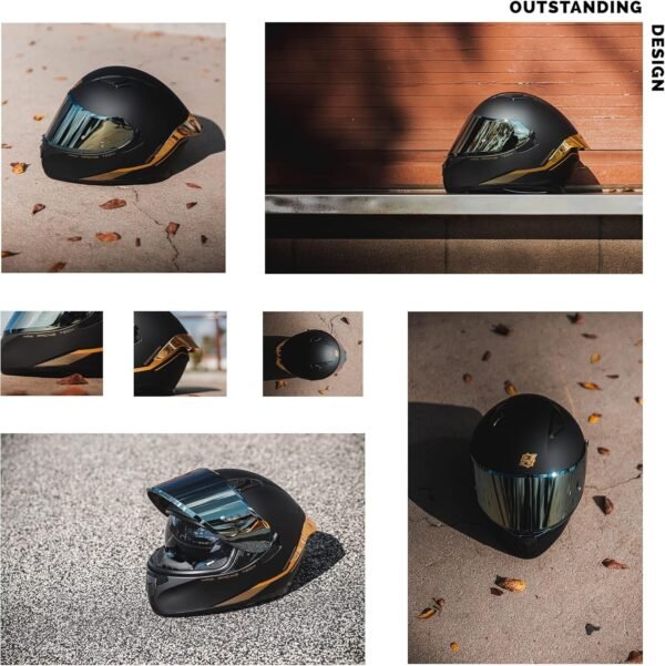 HAX ObsidianDual Visor  Adult Motorcycle Helmet for Motorbike - LARGE - DAMAGED - Image 4