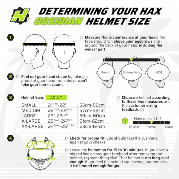 HAX ObsidianDual Visor  Adult Motorcycle Helmet for Motorbike - LARGE - DAMAGED - Image 6