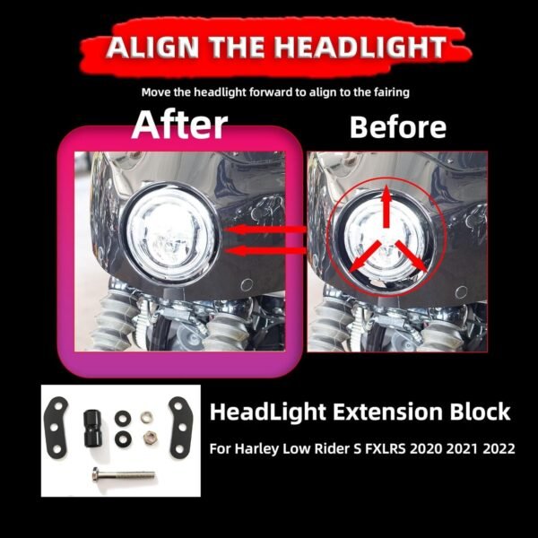 FATECIM Motorcycle 5.75" Headlight Fairing with 11" Smoke Windshield Windscreen - Image 5