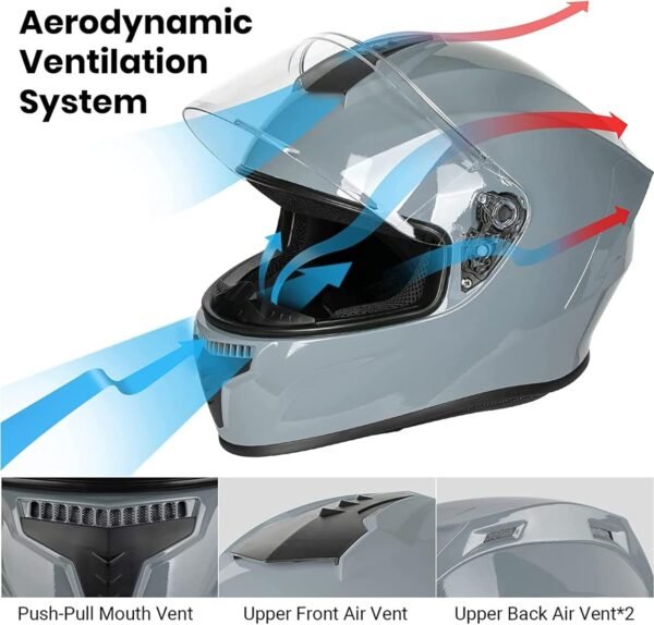 Favoto Full Face Motorcycle Helmet DOT Approved, Cascos para Motos Snowmobile Di - Image 3