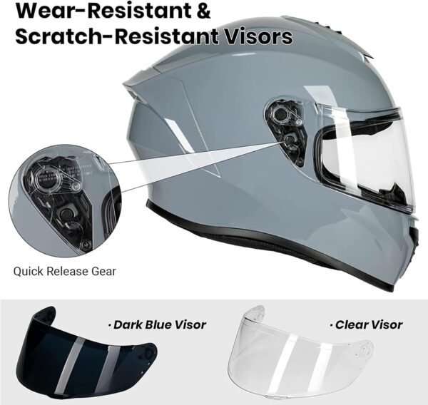 Favoto Full Face Motorcycle Helmet DOT Approved, Cascos para Motos Snowmobile Di - Image 5