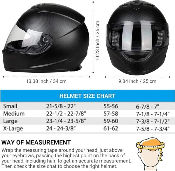 Favoto Full Face Motorcycle Helmet DOT Approved, Cascos para Motos Snowmobile Di - Image 6