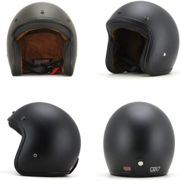 Harssidanzar Retro Motorcycle Helmet 3/4 Open Face Helmet Vintage Style for Men - Image 2