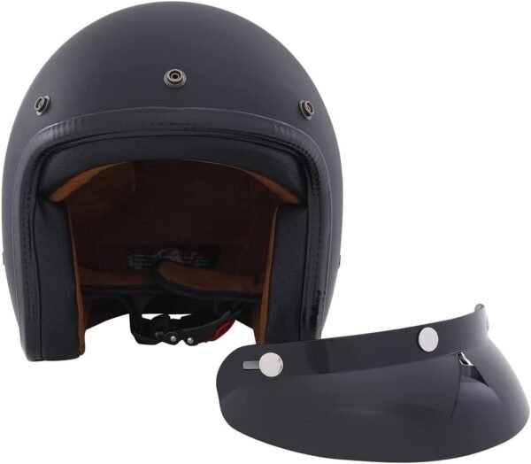 Harssidanzar Retro Motorcycle Helmet 3/4 Open Face Helmet Vintage Style for Men - Image 4