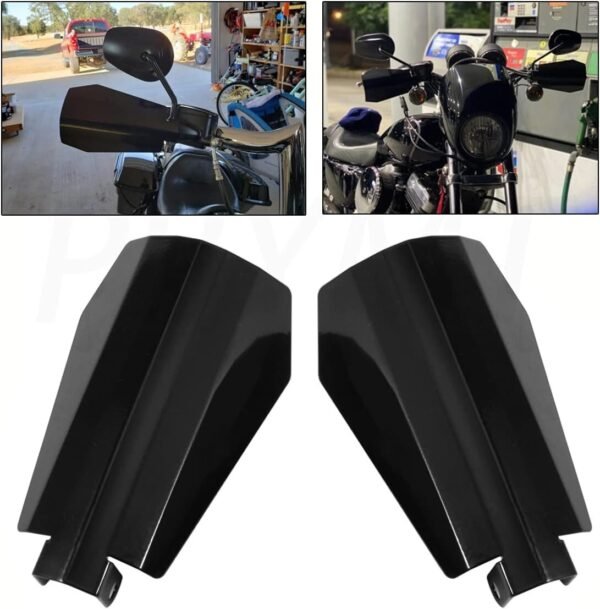 Gloss Black Coffin Cut Handguards for Harley Touring Glide Road King 14-23 - Image 3
