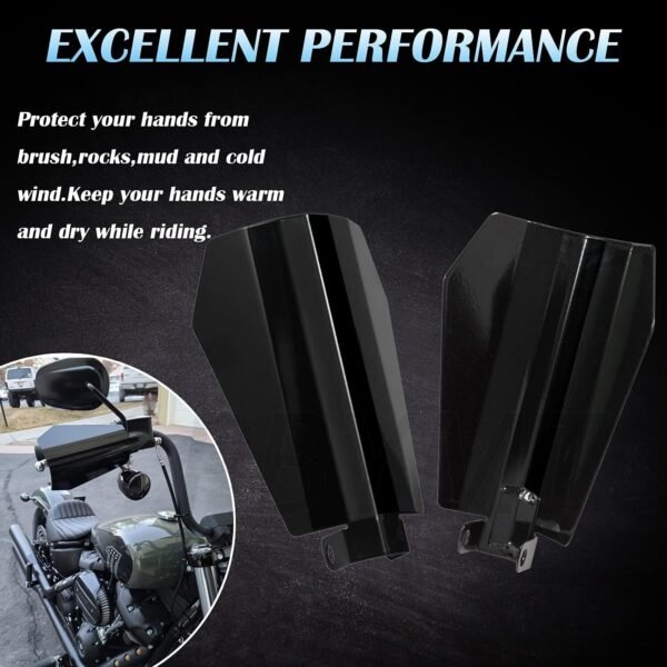 Gloss Black Coffin Cut Handguards for Harley Touring Glide Road King 14-23 - Image 5