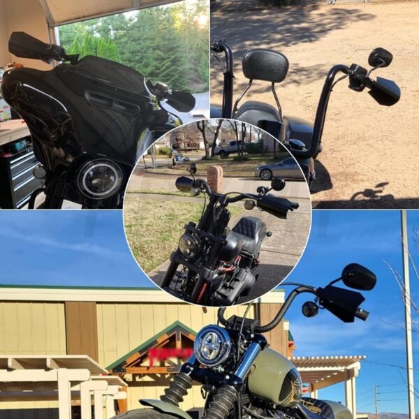 Gloss Black Coffin Cut Handguards for Harley Touring Glide Road King 14-23 - Image 6