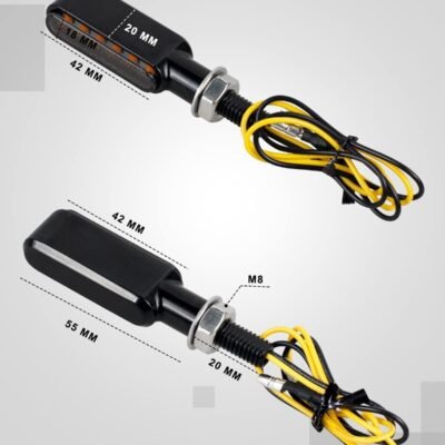 Smoked LED Sequential Turn Signals Front Rear Universal for Harley Honda Yamaha