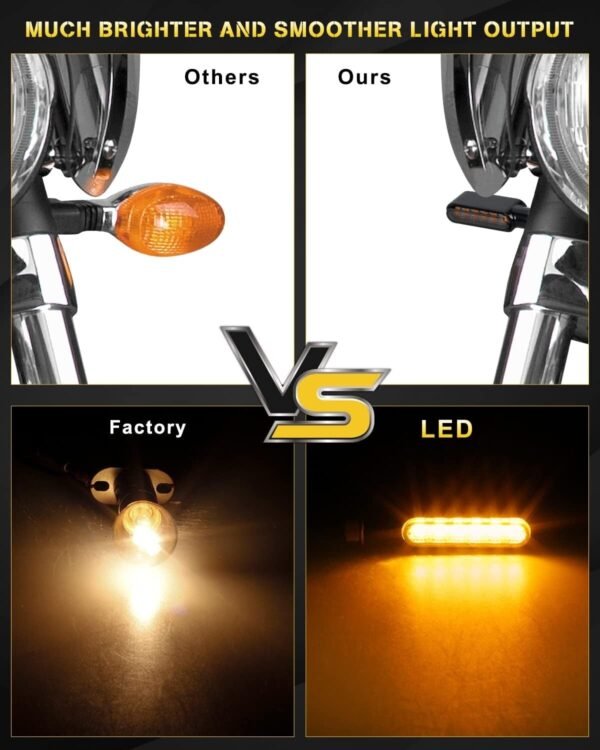Smoked LED Sequential Turn Signals Front Rear Universal for Harley Honda Yamaha - Image 5