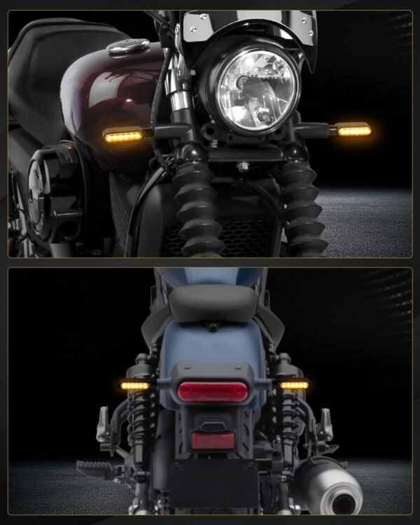 Smoked LED Sequential Turn Signals Front Rear Universal for Harley Honda Yamaha - Image 6