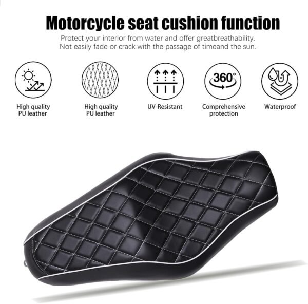 Two Up Driver Passenger Seat Black For Harley Sportster 883 1200 XL1200T Iron 48 - Image 2