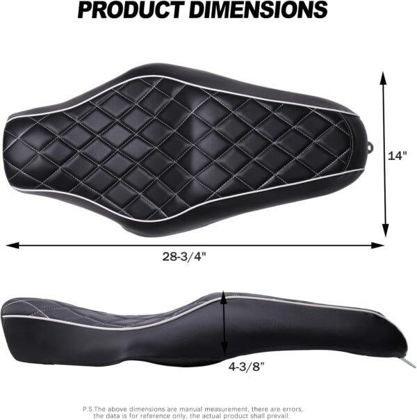 Two Up Driver Passenger Seat Black For Harley Sportster 883 1200 XL1200T Iron 48 - Image 3
