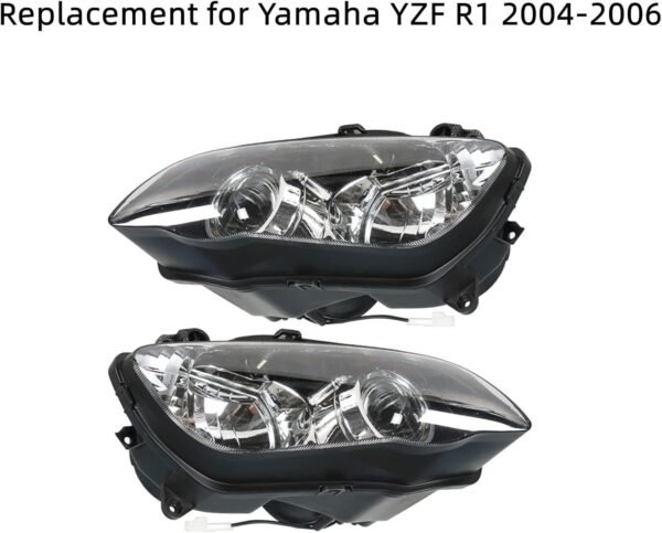 GXYWADY 1 Pair Front Headlight Motorcycle Headlamp Replacement for Yamaha YZF R1 - Image 5
