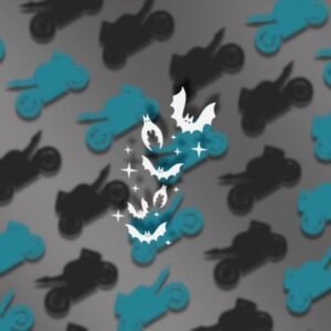Flying Bats & Stars 7-Inch Vinyl Decal